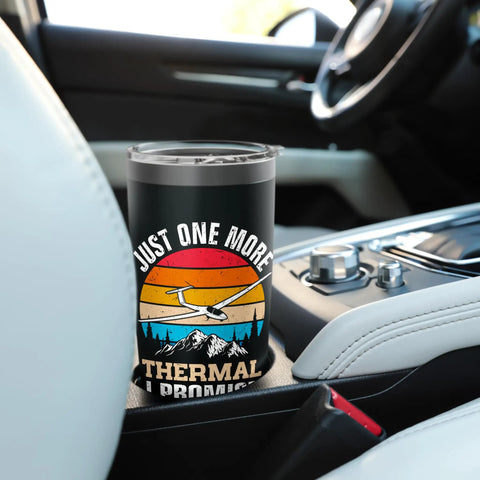 Insulated Stainless Steel Tumbler For Sailplane Pilots And Aviation Buffs A Durable Double Wall Cup in car cup holder with glider design