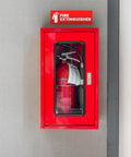 High Visibility Fire Extinguisher Sticker Set for Office and Commercial Spaces installed on wall for safety compliance