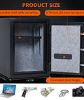 Heavy Duty Home Safe With Digital Keypad Lock, Solid Steel Construction, Interior Lining, Bolt Down Kit, 1.9 Cubic Feet Capacity
