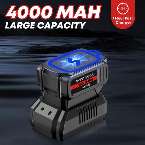 Cordless Impact Wrench With 650 Nm Torque And 3300 RPM One Half Inch Drive Brushless Motor 4.0 Ah Battery Six Sockets Fast Charger