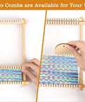 Beginner Friendly Weaving Loom Kit 9 By 11 Inch Wooden Frame Includes Yarn Pack And Tools For Kids And Adults, DIY Tapestry