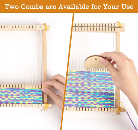 Beginner Friendly Weaving Loom Kit 9 By 11 Inch Wooden Frame Includes Yarn Pack And Tools For Kids And Adults, DIY Tapestry