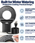 Heavy Duty Chicken Water Heater With Smart Thermostat For Livestock Troughs Submersible 500W Cast Aluminum Deicer close-up of design features.