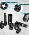 50 Piece 3/8 Inch Drive Socket Set With Both SAE And Metric, 6 Point Deep And Shallow Sockets, Heavy Duty 5/16 To 3/4 Inch And 8 To 22mm, Includes Extension Bars, Universal Joint, Adapter, And CrV Steel Construction