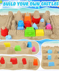 Collapsible Beach Toys Set For Kids And Toddlers 32 Piece Sandbox Kit castle molds shown on sand
