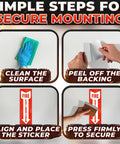 Steps for mounting 12 Pack High Visibility Fire Extinguisher Signs For Business 4 By 11.8 Inch Waterproof Vinyl Stickers