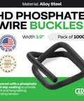 Heavy Duty Cord Strapping Buckles Half Inch Pack Of 1000 Anti Slip Phosphate Coated Metal Buckles for Woven Cord Strapping