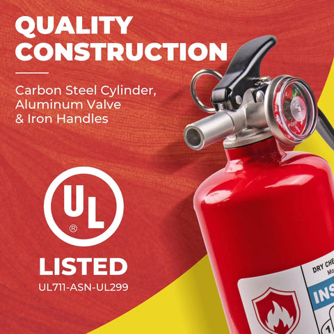 Grab And Go ABC Fire Extinguisher 2.5 Lb No Fuss Multipurpose Canister For Home Garage Kitchen And Vehicle Emergency Ready When Seconds Count Solid Pick For Household Safety