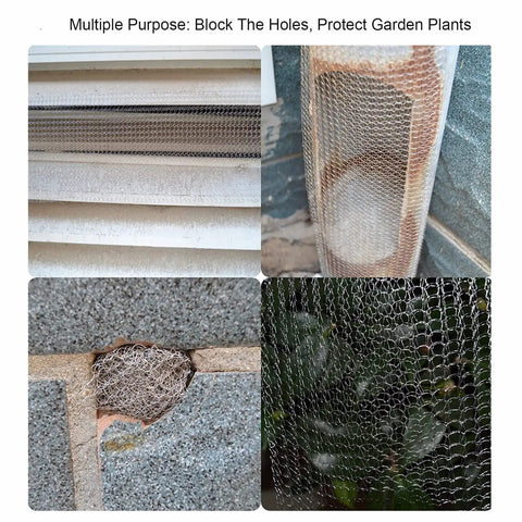 Stainless Steel Wire Mesh For Rodent Control No Nonsense 5 Inch By 33 Foot Double Layer Barrier for hole and plant protection.