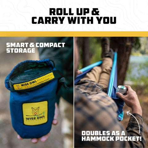 Single Camping Hammock For Outdoors, Backpacking And Travel Gear in a smart and compact storage pouch.