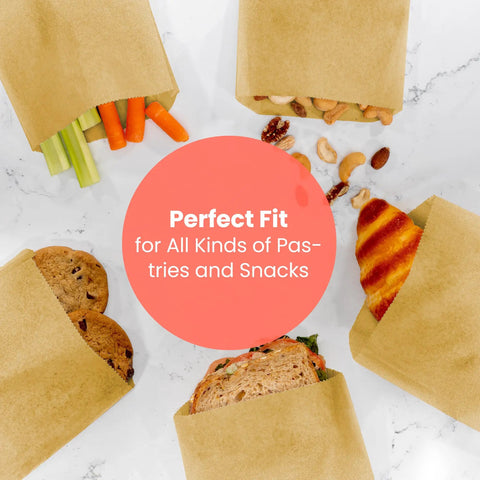 Greaseproof Paper Sandwich Bags 200 Pack 7 By 6 By 1 Inches Unbleached Brown Bags For Bakery Donuts Bagels Snacks