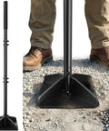 Heavy Duty Steel Garden Tamper With 48 Inch Handle And Rubber Grip For Soil Gravel Asphalt And Lawn A True Workhorse displayed in use