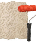 7 Inch Soft Rubber Embossing Paint Roller For Seamless Wall Texturing With Comfort Grip and Reusable Build alongside bird pattern texture.