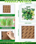13 Piece Interchangeable Holiday Diamond Art Kit Set For Adults With Framed 5D Full Drill Gems Dope Seasonal DIY Craft Gift Includes Tools And Frames For Beginners Or Monthly Table Decor showing wooden frames and St. Patrick's Day design.