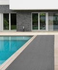 Commercial Drainage Mat Non Slip Floor Mat 3x10 Ft 0.22 Inch Thick on poolside patio with grey cushioned mesh and drainage holes