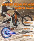 Rider on G300 Pro Electric Dirt Bike For Adults With 72V 30Ah Battery, 6500W Peak Power, 50 MPH Top Speed, in motion