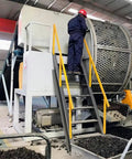 No Nonsense Commercial Dual Rotor Tire Volume Reducer With High Torque Two Shaft Setup for Heavy Duty Shredding and Fast Waste Reduction in operation.