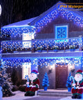 Color Changing Icicle Lights With Remote, 35 Color Modes, 300 LED 48Ft RGB Waterproof Hanging String Lights decorating house