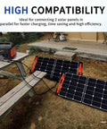 8mm Parallel Adapter Cable For Solar Systems, Y Branch Splitter With Reverse Current Protection, shown connecting two solar panels