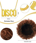 70s Disco Costume Set For Men With Vintage 60s Look Includes Shirt Afro Wig Gold Necklace Sunglasses And Hippie Style For Halloween Party Cosplay Outfit