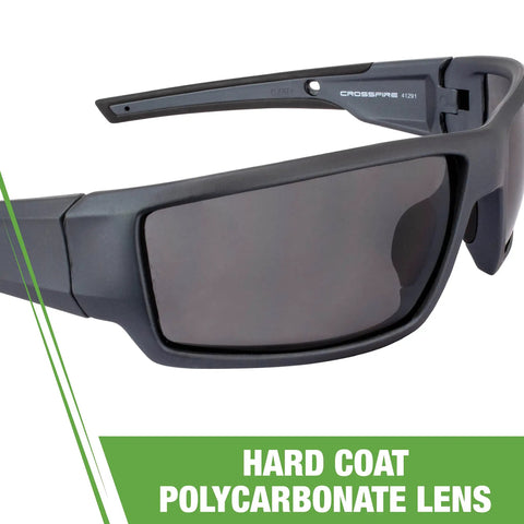 Crossfire Cumulus Premium Safety Eyewear With Aluminum Gray Frame And Smoke Lenses For Unisex Comfy All Day Fit