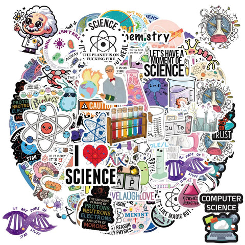 110 Piece Science Stickers Pack For Chemistry Biology Physics Fans With Assorted Fun Vinyl Decals For Classrooms Labs Laptops