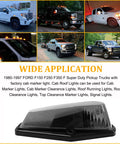 Ford F150 F250 F350 Super Duty Cab Roof Marker Lights Kit 5 Amber LED Top Clearance Marker Assemblies with Smoked Cover