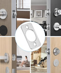 2 Pack Stainless Steel Strike Plate Backplate for Doors Two and One Quarter Inch Round Corner Deadbolt Lock Latch Plate