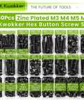 All In One 1160Pcs M3 M4 M5 M6 Nuts And Bolts Kit With Lock Washers Zinc Plated Hex Button Head Screws 12.9 Alloy Steel
