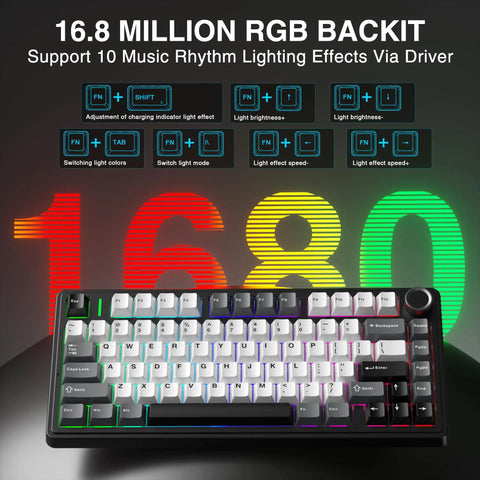 Tri Mode Wireless Gaming Keyboard With Hall Effect Magnetic Switches And Huge 4000mah Battery For Killer Responsive Action In Competitive PC Gaming, showing RGB backlit keys.