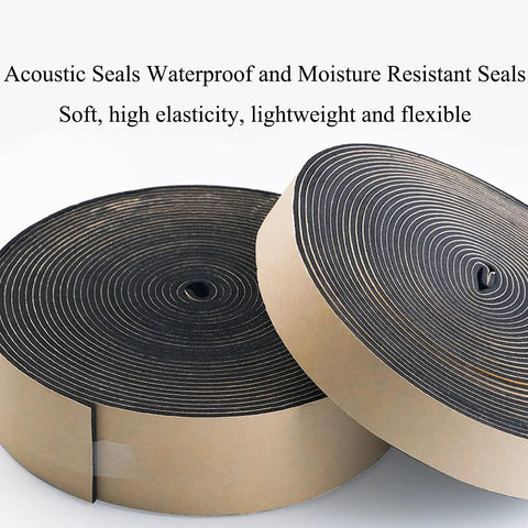 Dope Foam Rubber Seal Strip With Super Strong Self-Adhesive Backing, 10M Length Reusable weatherproof gasket roll, black rubber