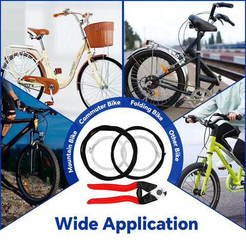 103 Piece Universal Bike Brake And Shift Cable Kit With Stainless Line Cutter for various bike types and DIY maintenance.