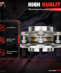 Front Wheel Hub Bearing Assembly Compatible With Toyota Land Cruiser Sequoia Tundra And Lexus LX570 2008 To 2015 4WD Only Direct Fit OE Replacement With Durable Precision Engineering And Reliable Seals, highlighting multi-seal and low noise design.