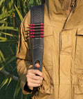 Hunter with Slip On Rifle Sling With Cartridge Holder Leather Gun Strap With Swivels And Thumb Loop Adjustable Carry Strap