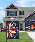 Patriotic 250th Anniversary USA Garden Flag 1776 To 2026 Double Sided Waterproof 12x18 Inch Commemorative Flag in front of house