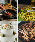 12 Inch Stainless Steel Kitchen Tongs And Tweezers 2 Piece Set grilling steak, serving pasta, decorating cake, handling shrimp
