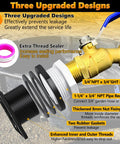 Stock tank drain plug kit with brass faucet; exploded view showing 1-1/4 in x 3/4 in reducer and 3/4 in fittings