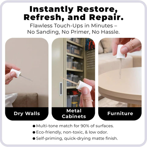 Touch Up Paint Kit With Matte Finish For Cabinets Walls Doors And Furniture Easy Fix Three Shade Beige Repair Kit For Quick Dry Self Priming Low Odor Eco Friendly No Sanding Or Primer Needed 3 Pack application on walls, cabinets, furniture