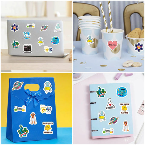 Natural Sciences Roll Sticker Pack 2 Rolls 1000 Biology Experiment Decals decorating laptop, notebook, gift bag, and cups