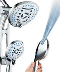 High Pressure Shower Head Combo With Handheld And Rain Head, 8-Setting Handheld, 8-Setting Rain, 3-Way Diverter, Chrome Finish