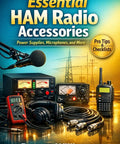 Book cover for Essential Ham Radio Accessories with power supplies, microphones, and more for practical operators.
