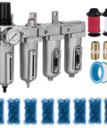 Three Quarters Inch NPT Four Stage Air Drying System With Particulate Filter Coalescing Filter Double Desiccant Dryers And Air Regulator