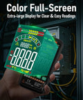 Rechargeable Digital Multimeter With Auto Ranging And Non Contact Voltage Detection TRMS 6000 Counts in use, color screen
