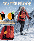 Hiker in snow with Waterproof Outdoor Lighter USB C Rechargeable Windproof Flameless Dual Arc Plasma Lighter attached to backpack.