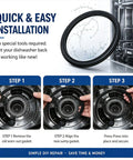 Premium DD62-00050A Rubber Seal Sump Gasket Replacement installation steps for dishwasher, featuring easy, DIY-friendly process.