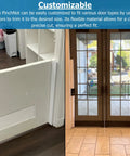 PinchNot 90 Degree Door Pinch Guard installed on door hinge, customizable fit for kid safe living, baby proofing hinge protector.