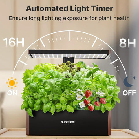 Indoor Hydroponics Growing System With 20 Pods And 12 Support Sticks 30W LED Grow Light 10L Water Tank Up To 25 Inches High