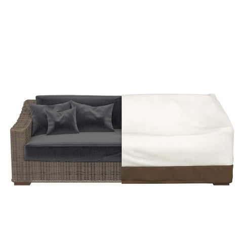 3 Seater Outdoor Patio Sofa Cover Waterproof UV Resistant Windproof Weatherproof Protector Beige Tan Durable Polyester Shield For All Season Outdoor Use And Everyday Protection