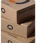Stacked packaging boxes for Men's Leather Ratchet Belt 2 Pack With Adjustable Fit And Removable Buckle 35mm Wide Slick Click System.