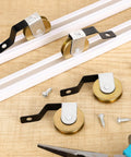 No-Fuss 4 Pack 1-Inch Steel Sliding Screen Door Rollers With Tension Springs, screws, and tools for DIY screen repair
